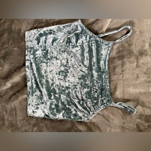 Women’s velvet crop top size XXS light blue cami top